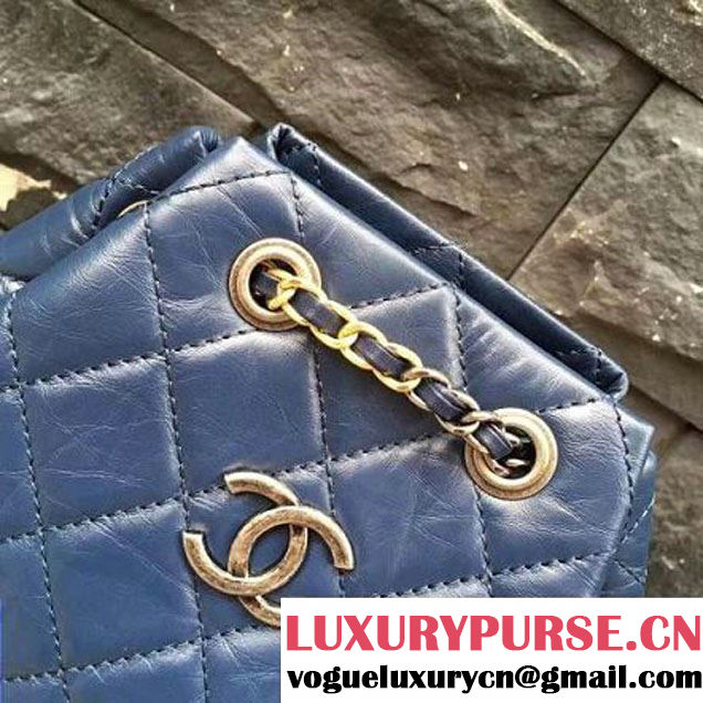Chanel Gabrielle Backpack Bag A94485 Blue/Black 2017 (2A143-7050405 )