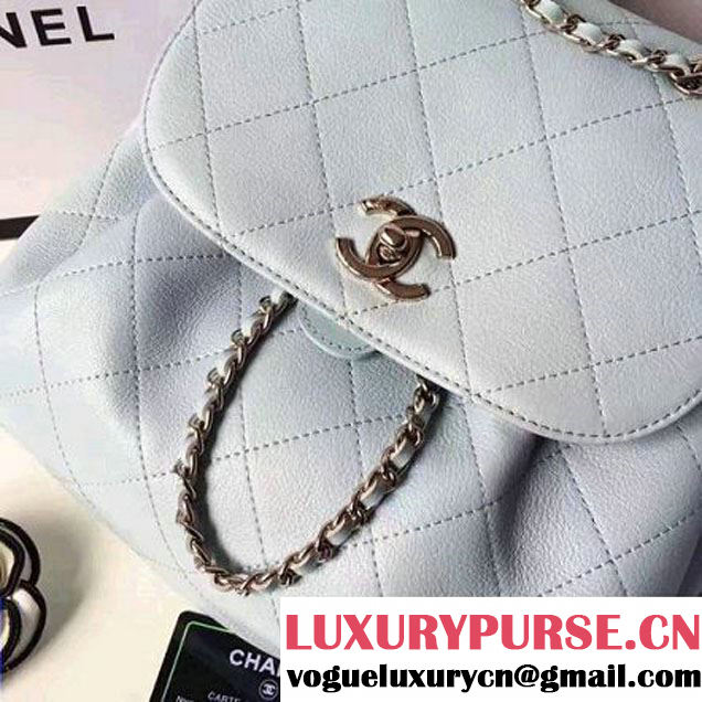 Chanel Calfskin Flap Drawing Backpack Pale Blue 2017 (1A145-7061219 )