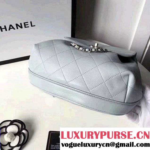 Chanel Calfskin Flap Drawing Backpack Pale Blue 2017 (1A145-7061219 )