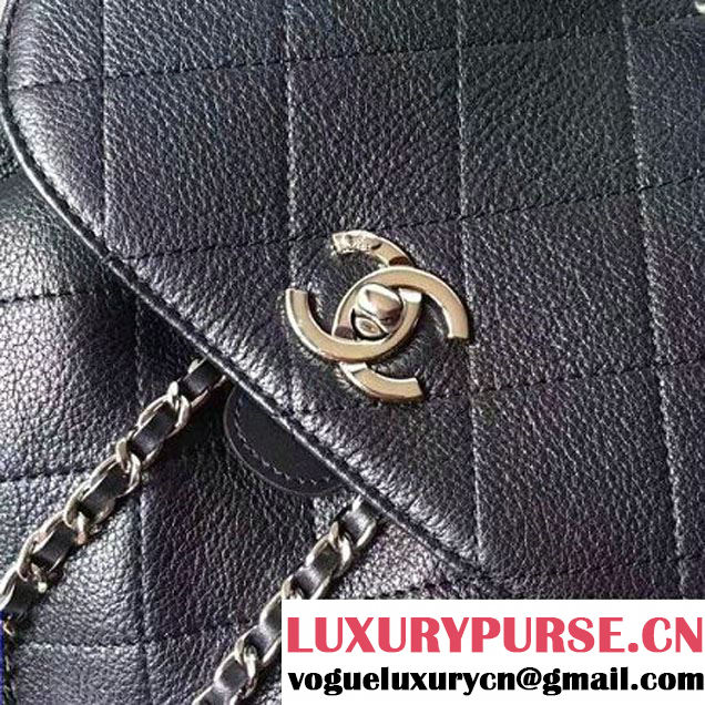 Chanel Calfskin Flap Drawing Backpack Black 2017 (1A145-7061221 )