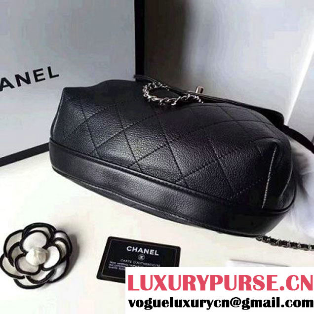 Chanel Calfskin Flap Drawing Backpack Black 2017 (1A145-7061221 )