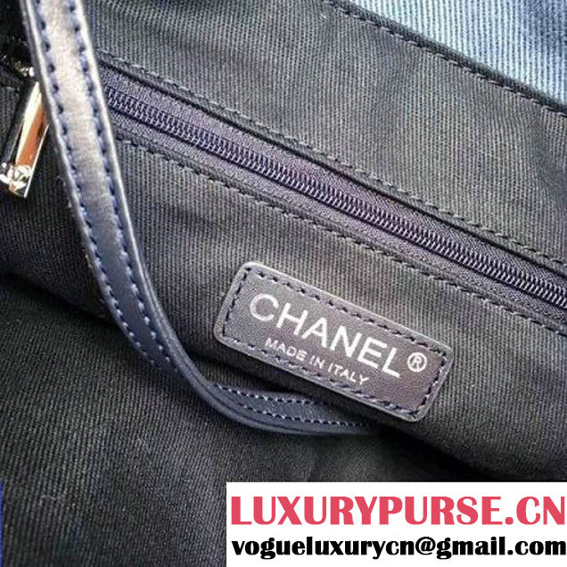 Chanel Sequin Deauville Canvas Sawstring Backpack Blue 2017 (2A015-7061619 )