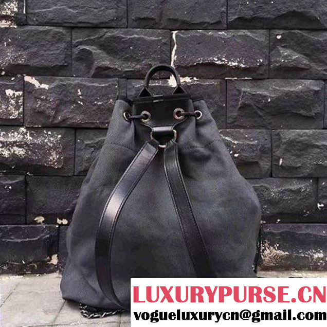 Chanel Sequin Deauville Canvas Sawstring Backpack Grey 2017 (2A015-7061620 )
