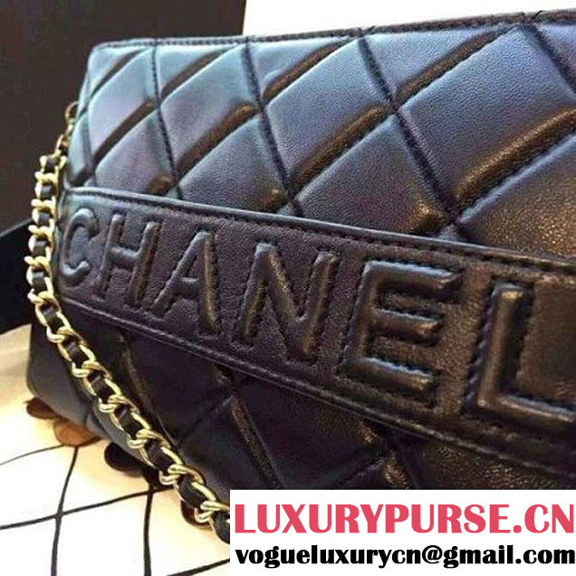 Chanel Lambskin and Calfskin Clutch Embellished With Black Hand-Stitched Camellias (2B019-3261 )