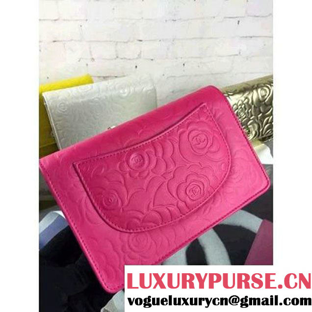 Chanel Camellia Lambskin Wallet On Chain Rosy (2B041B-061313 )