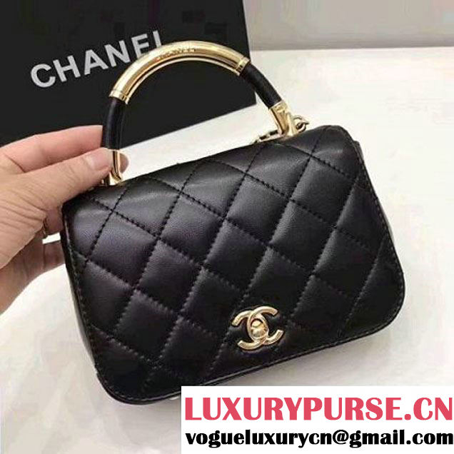 Chanel Carry Chic Small Top Handle Flap Bag A93751 Black 2017 (1A145-7032120 )