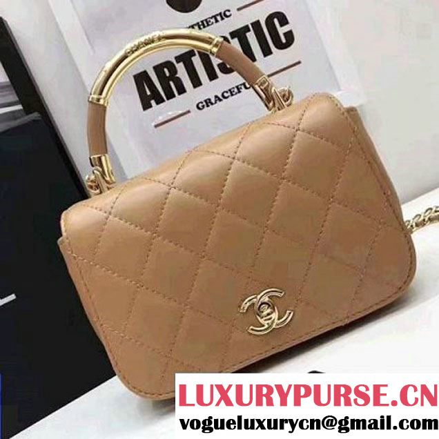 Chanel Carry Chic Small Top Handle Flap Bag A93751 Beige 2017 (1A145-7032121 )