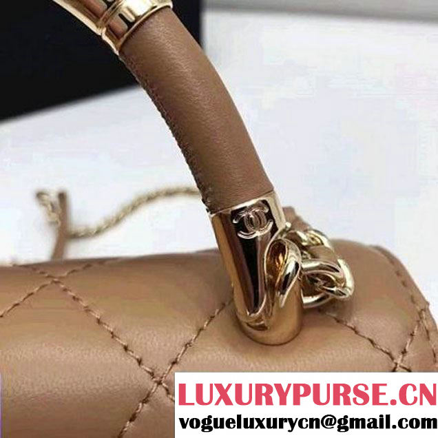 Chanel Carry Chic Small Top Handle Flap Bag A93751 Beige 2017 (1A145-7032121 )