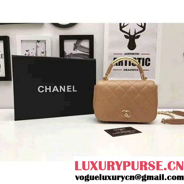 Chanel Carry Chic Small Top Handle Flap Bag A93751 Beige 2017 (1A145-7032121 )