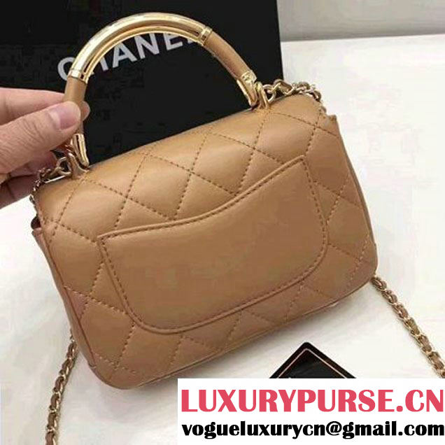 Chanel Carry Chic Small Top Handle Flap Bag A93751 Beige 2017 (1A145-7032121 )