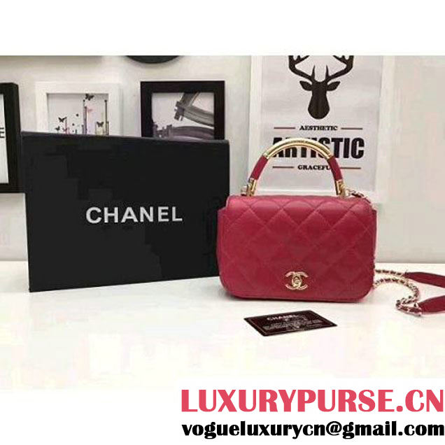 Chanel Carry Chic Small Top Handle Flap Bag A93751 Rosy 2017 (1A145-7032122 )
