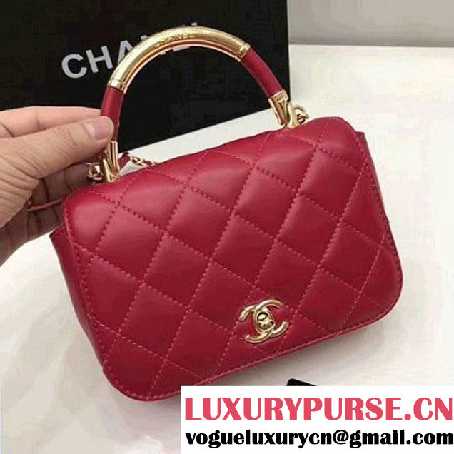 Chanel Carry Chic Small Top Handle Flap Bag A93751 Rosy 2017 (1A145-7032122 )
