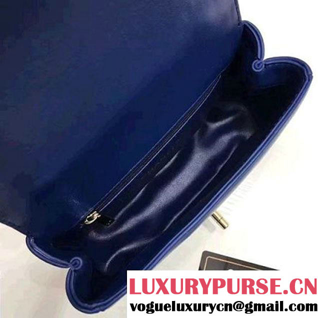 Chanel Carry Chic Small Top Handle Flap Bag A93751 Royal Blue 2017 (1A145-7032123 )