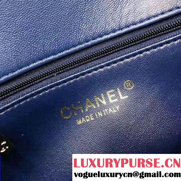 Chanel Carry Chic Small Top Handle Flap Bag A93751 Royal Blue 2017 (1A145-7032123 )