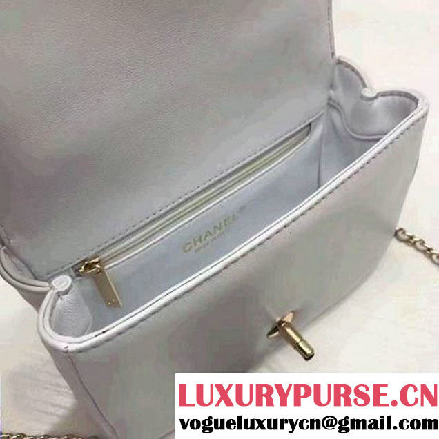 Chanel Carry Chic Small Top Handle Flap Bag A93751 White 2017 (1A145-7032124 )