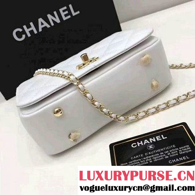 Chanel Carry Chic Small Top Handle Flap Bag A93751 White 2017 (1A145-7032124 )