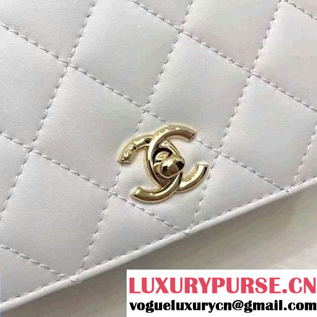 Chanel Carry Chic Small Top Handle Flap Bag A93751 White 2017 (1A145-7032124 )