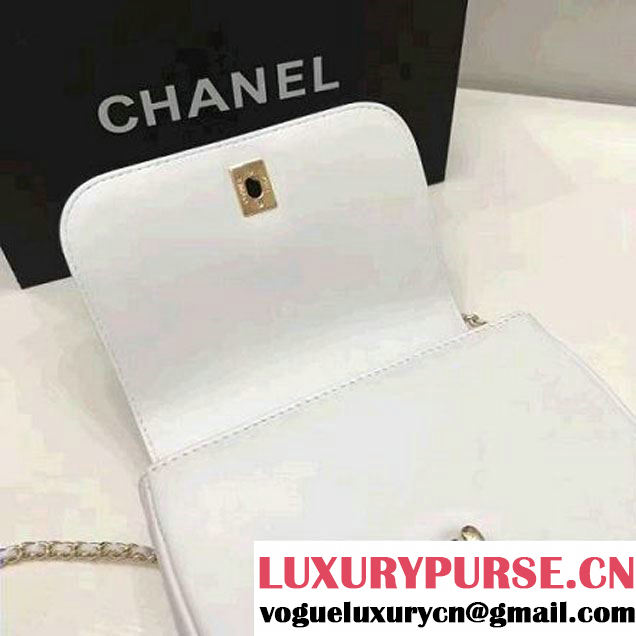 Chanel Carry Chic Small Top Handle Flap Bag A93751 White 2017 (1A145-7032124 )