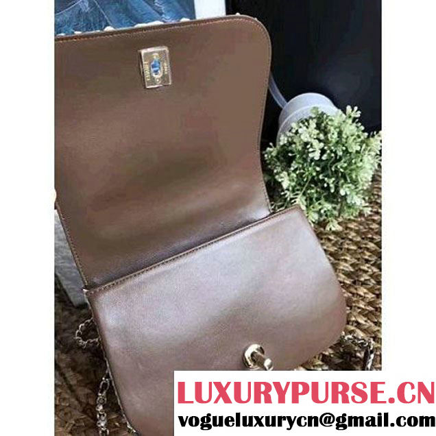 Chanel Python Leather Carry Chic Small Top Handle Flap Bag A93751 2017 (1A111-7041111 )