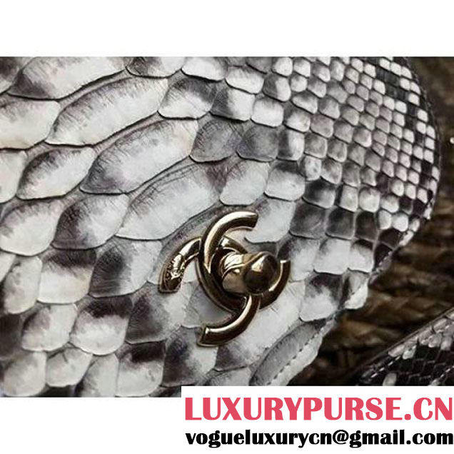 Chanel Python Leather Carry Chic Small Top Handle Flap Bag A93751 2017 (1A111-7041111 )