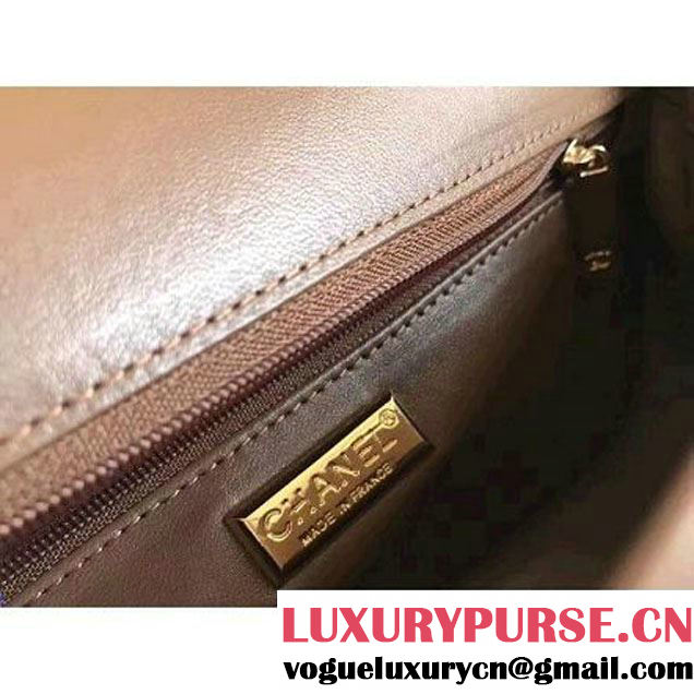 Chanel Python Leather Carry Chic Medium Top Handle Flap Bag A93752 2017 (1A111-7041112 )
