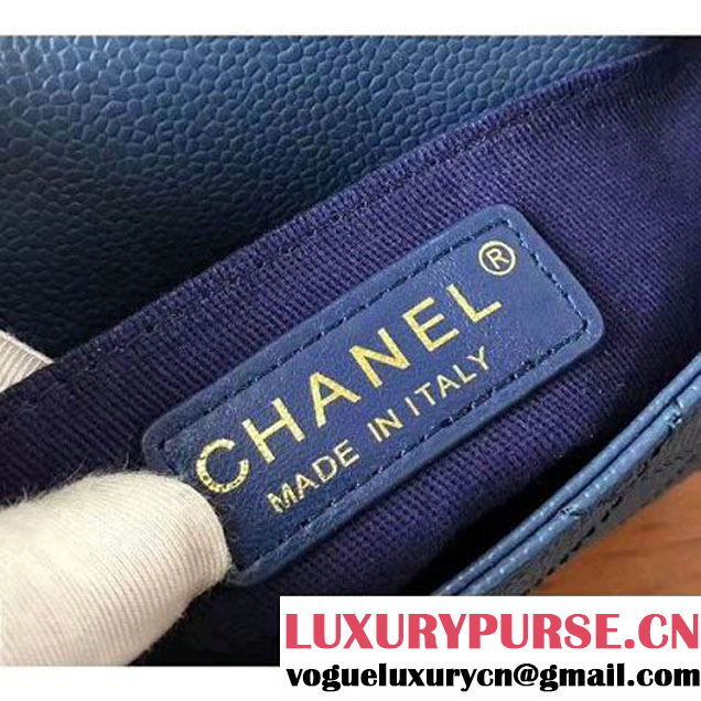 Chanel Grained Calfskin Small Top Handle Flap Bag Blue 2017 (KN-7042721 )