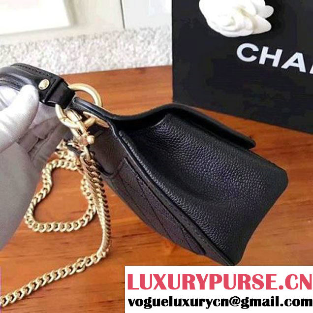 Chanel Grained Calfskin Small Top Handle Flap Bag Black 2017 (KN-7042722 )
