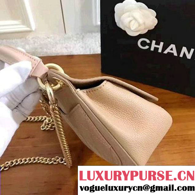 Chanel Grained Calfskin Small Top Handle Flap Bag Beige 2017 (KN-7042723 )