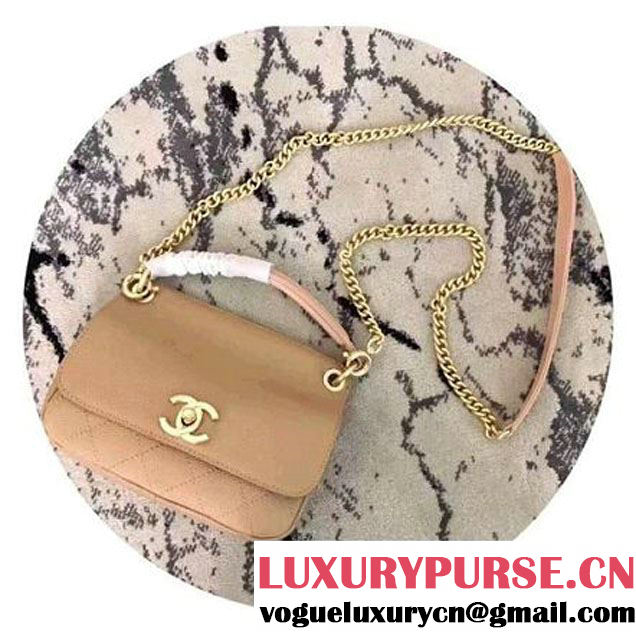 Chanel Grained Calfskin Small Top Handle Flap Bag Beige 2017 (KN-7042723 )