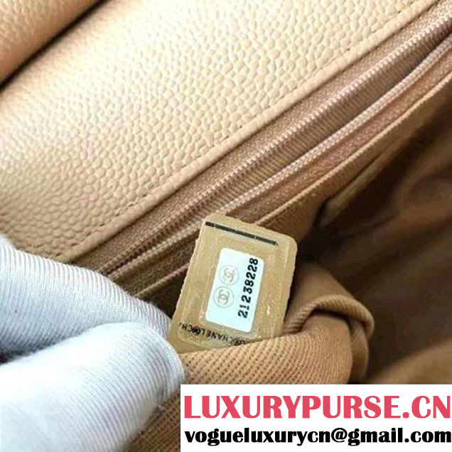 Chanel Grained Calfskin Large Top Handle Flap Bag A93757 Beige 2017 (KN-7050409 )