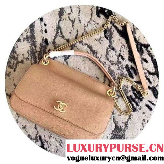 Chanel Grained Calfskin Large Top Handle Flap Bag A93757 Beige 2017 (KN-7050409 )