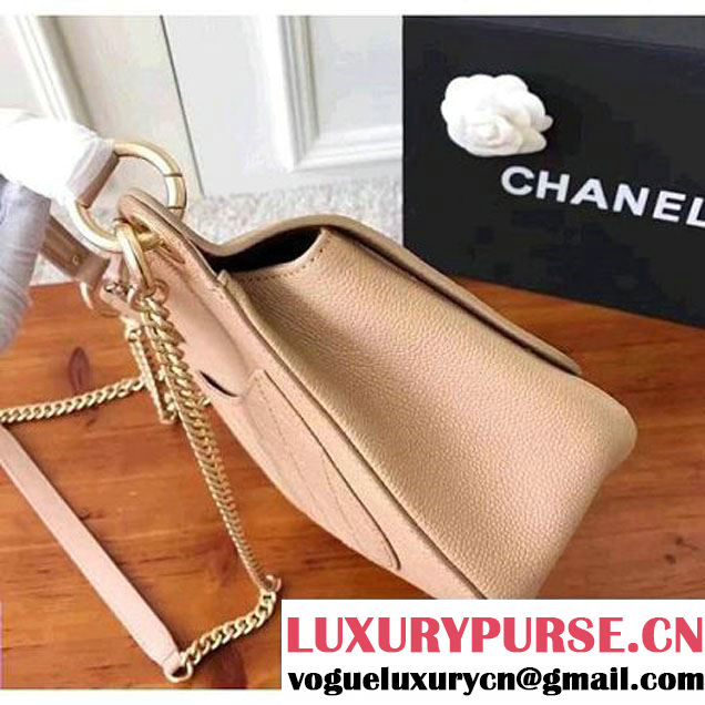 Chanel Grained Calfskin Large Top Handle Flap Bag A93757 Beige 2017 (KN-7050409 )