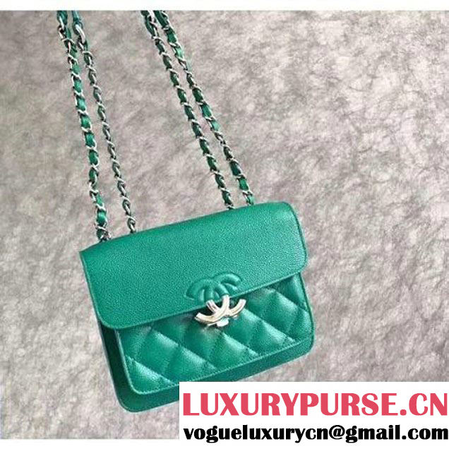 Chanel Grained Calfskin CC Box Small Flap Bag With Top Handle A98666 Green 2017 (KN-7050411 )