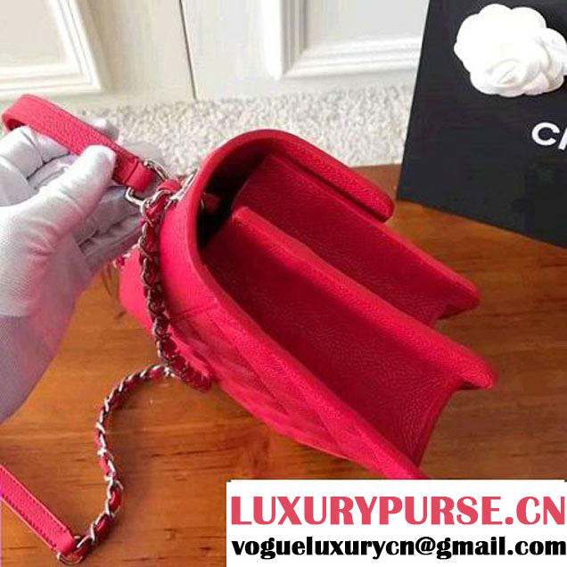 Chanel Grained Calfskin CC Box Small Flap Bag With Top Handle A98666 Red 2017 (KN-7050412 )