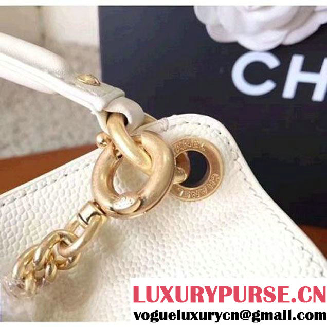 Chanel Grained Calfskin Small Top Handle Flap Bag White 2017 (KN-7051802 )