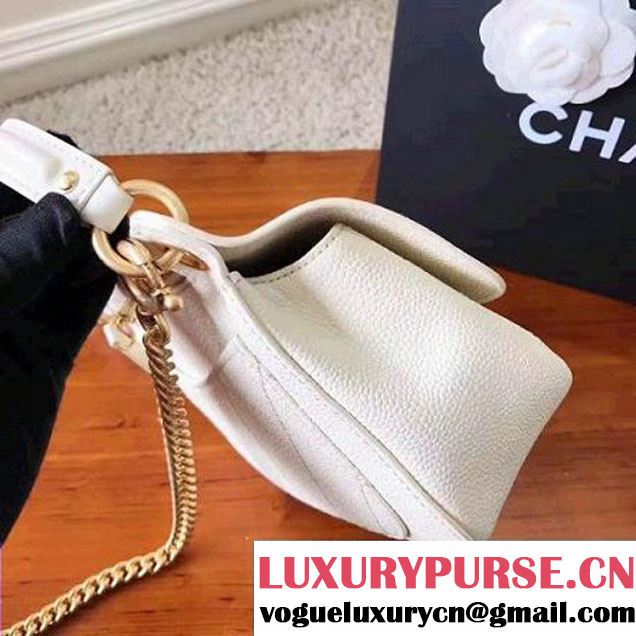 Chanel Grained Calfskin Small Top Handle Flap Bag White 2017 (KN-7051802 )