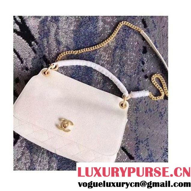Chanel Grained Calfskin Large Top Handle Flap Bag A93757 White 2017 (KN-7051803 )