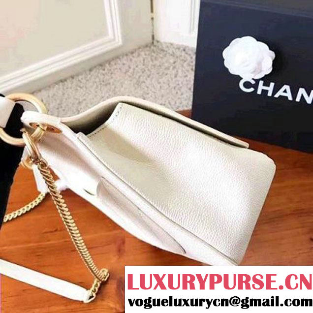 Chanel Grained Calfskin Large Top Handle Flap Bag A93757 White 2017 (KN-7051803 )