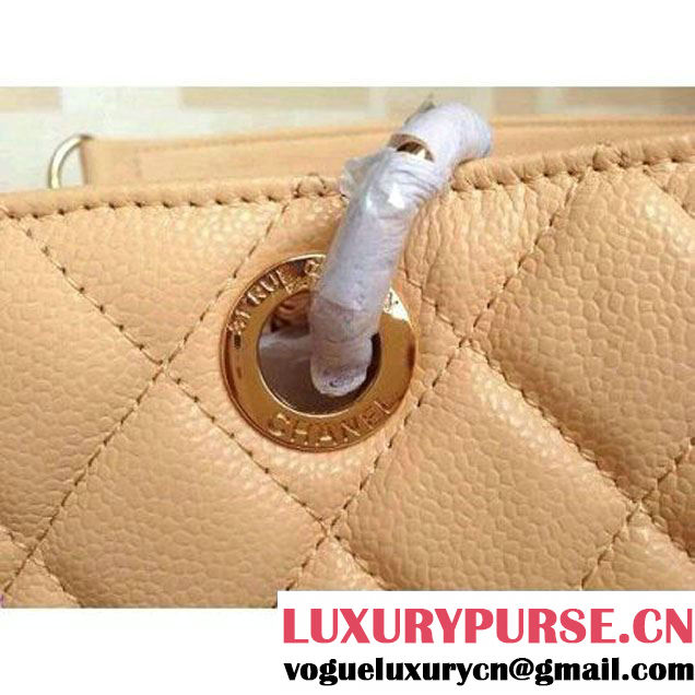 Chanel A50995 Beige Caviar Leather GST Shopping Tote With GHW (1a082-110531 )
