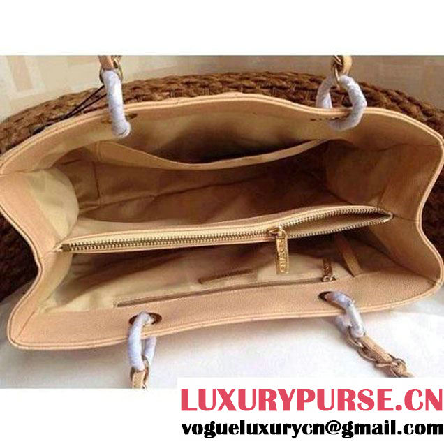 Chanel A50995 Beige Caviar Leather GST Shopping Tote With GHW (1a082-110531 )