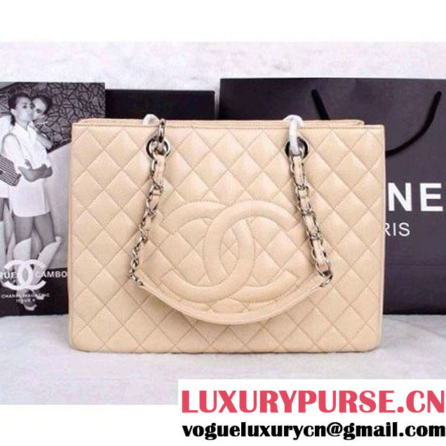 Chanel A50995 Beige Caviar Leather GST Shopping Tote With SHW (34534dd ) (34534dd )