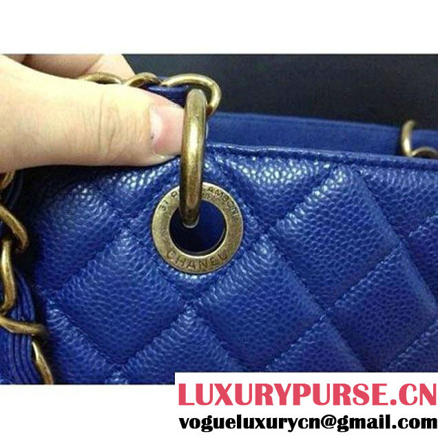 Chanel A50995 Blue Caviar Leather GST Shopping Tote With SHW (A50995-62 ) (A50995-62 )