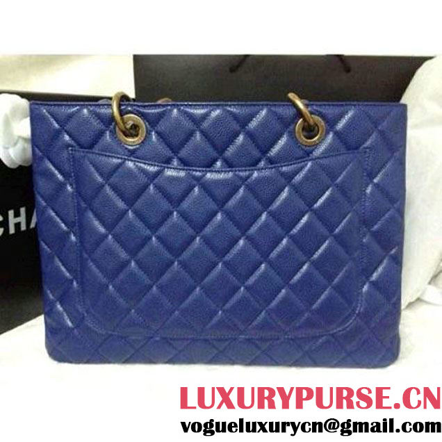 Chanel A50995 Blue Caviar Leather GST Shopping Tote With SHW (A50995-62 ) (A50995-62 )