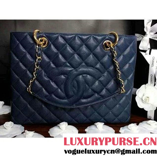 Chanel A50995 Blue Caviar Leather GST Shopping Tote With SHW (A50995-2 ) (A50995-2 )