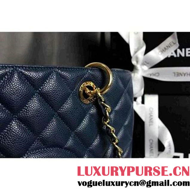 Chanel A50995 Blue Caviar Leather GST Shopping Tote With SHW (A50995-2 ) (A50995-2 )