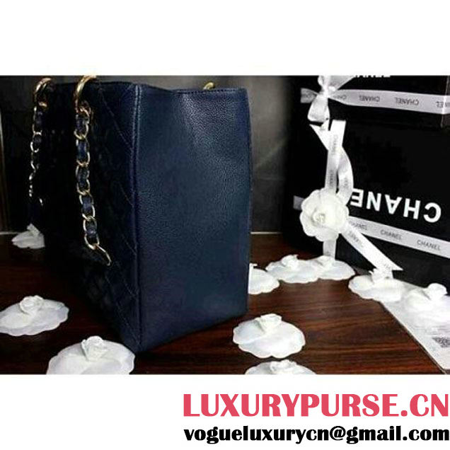 Chanel A50995 Blue Caviar Leather GST Shopping Tote With SHW (A50995-2 ) (A50995-2 )