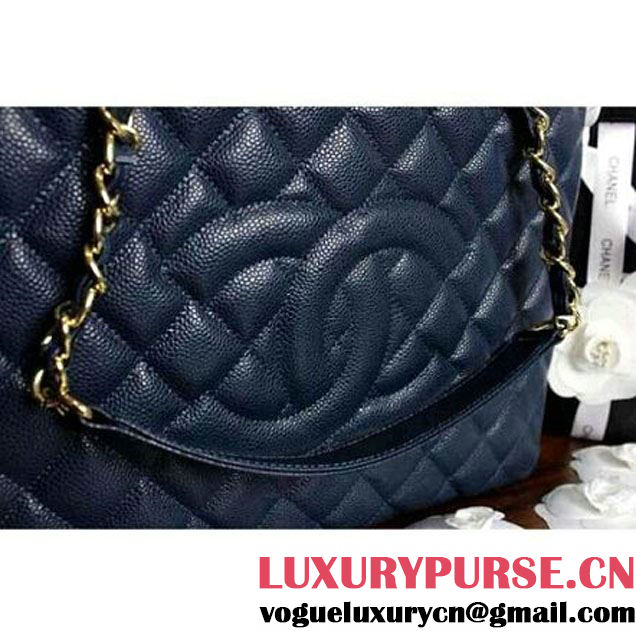 Chanel A50995 Blue Caviar Leather GST Shopping Tote With SHW (A50995-2 ) (A50995-2 )