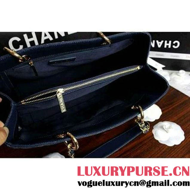 Chanel A50995 Blue Caviar Leather GST Shopping Tote With SHW (A50995-2 ) (A50995-2 )