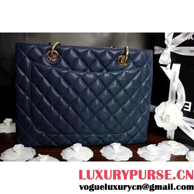 Chanel A50995 Blue Caviar Leather GST Shopping Tote With SHW (A50995-2 ) (A50995-2 )