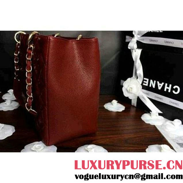 Chanel A50995 Wine red Caviar Leather GST Shopping Tote With GHW (A50995-WC ) (A50995-WC )